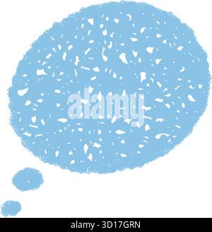 Blue Crayon Scribble Speech Balloon Stock Vector
