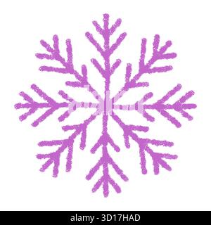 Purple Chalk Snow Flake Icon Symbol Stock Vector