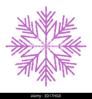 Purple Crayon Snow Flake Symbol Ornament Stock Vector