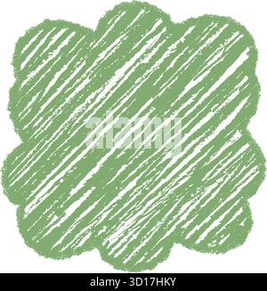 Groovy Retro Crayon Sketched Scallop Shape Stock Vector