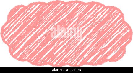 Groovy Pink Crayon Bubble Sketch Frame Stock Vector