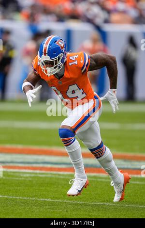 Bromco R Denver Broncos wide receiver Courtland Sutton (14) against the Arizona ...