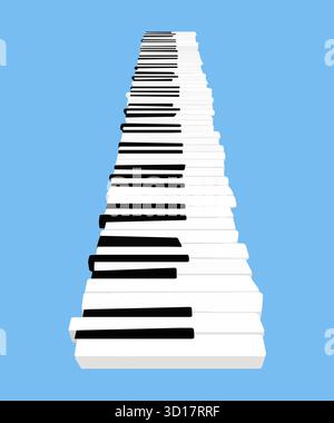 A vintage jazz keyboard is seen in a vector image. Stock Vector