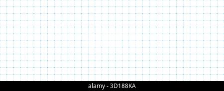 Dotted square grid planer page. Seamless blue dashed checkered paper pattern. Simple cross dash graph texture. Bullet journal notebook background. School math lined sheet wallpaper. Vector Stock Vector