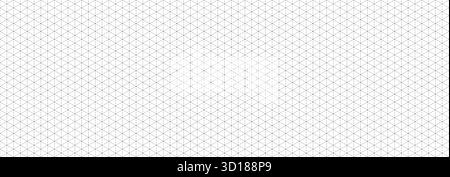 Seamless isometric grid paper. Dashed linear triangular blueprint repeating pattern. Graph guide background for engineering, architect, technical drawing. Vector lined ruler sheet page template Stock Vector