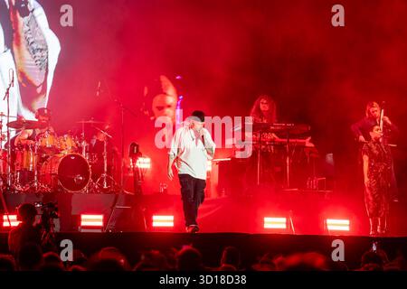 Puerto Rican rapper Alvaro Diaz performs during the Coca-Cola Flow Fest ...