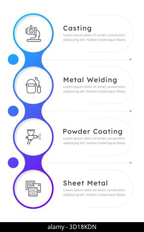 Metal product manufacturing infographic template Stock Vector