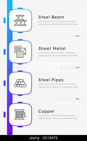 Metal manufacturing infographic template Stock Vector