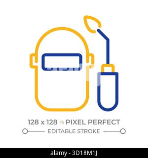 Metal welding two color line icon Stock Vector