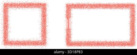 Red dots rectangle frames set. Chilli pepper borders. Masala square text boxes. Cooking geometric blank callouts Vector illustration on transparent ba Stock Vector