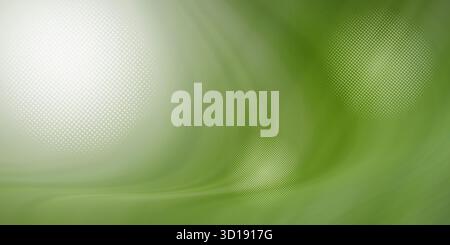 Vibrant abstract digital background dominated swirling shades green and white. Soft motion blur effect creating feeling gentle movement and flow. Circ Stock Photo