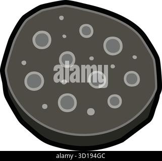 A flat round rock surface is dotted with ringed impressions like tiny craters or vesicles Stock Vector