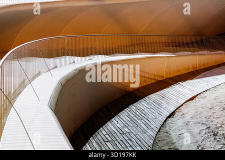 Curved Balustrade and Textured Ground in Benidorm Stock Photo