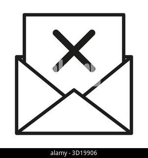 Mail error icon. Message failure symbol. Unsent letter Vector element. Rejected communication shape. EPS 10. Stock Vector