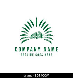 Pile of Dates with Date Leaves Background for Product Labels Stock Vector
