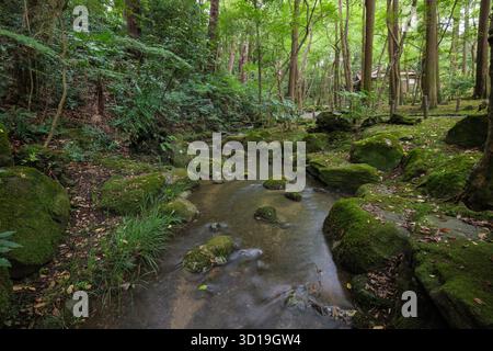 A running stream inside Naritasan Park, Narita, Japan Stock Photo