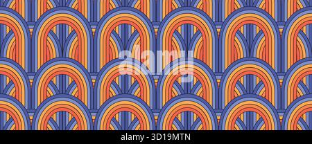 Vector wavy abstract pattern with line arches. Stock Vector