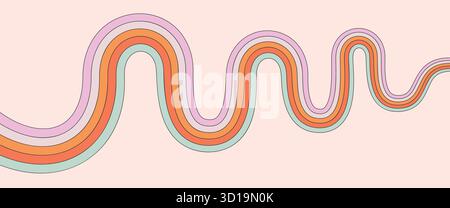 Cute colorful striped pattern in retro style Stock Vector