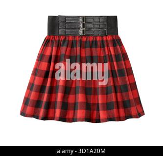 plaid skirt on white background Stock Photo
