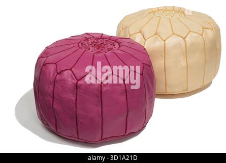 poufs on white background Stock Photo