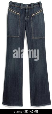 bell bottom flair jeans on white background Stock Photo