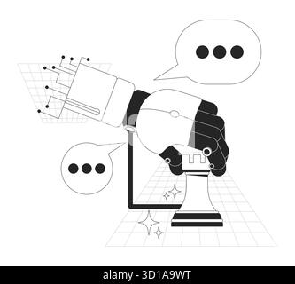 AI strategy line onboarding ui illustration Stock Vector