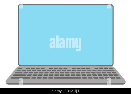 A laptop computer with text area is seen isolated on a white background in a vetor image. This is a graphic element. Stock Vector