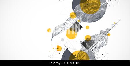 Modern science and technology background. Abstractwireframe art. Vector. Stock Vector