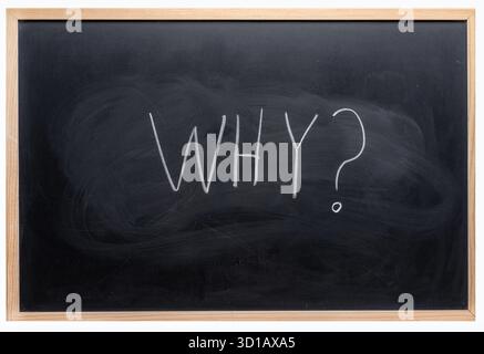 Text - Who am I? written on a blackboard. Stock Photo