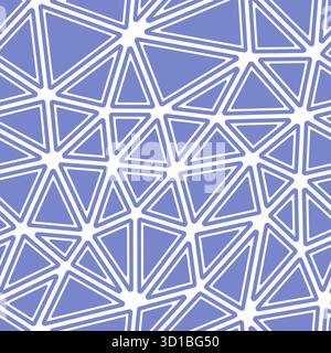 Triangular pattern background. Rounded solid shapes in frames. Large triangles size. Solid color style. Repeatable pattern. Vibrant vector tiles. Stock Vector