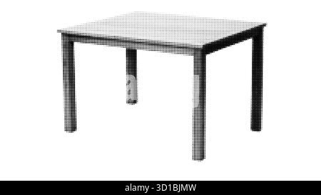 Wooden Table Collage Isolated Element at the White Background. Dining table texture with scrapbook style for room interior bg.. Stock Vector
