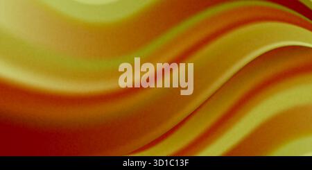 Gradient background with smooth lines, noise, and a flowing texture. Smooth golden orange satin fabric with folds and gentle waves. Stock Vector