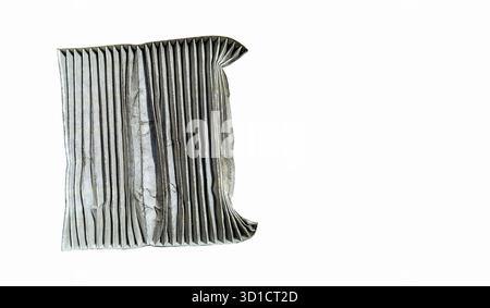 A used car air conditioning filter that is dirty and needs to be replaced Stock Photo