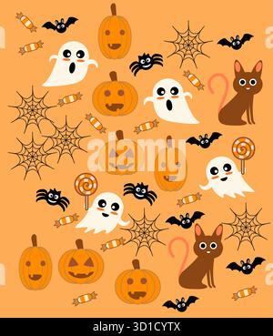 Halloween Pattern Set Stock Vector