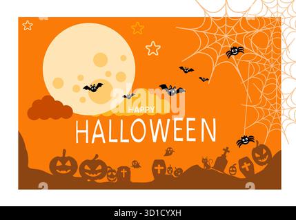 Halloween Greeting Card & Banner Set Stock Vector