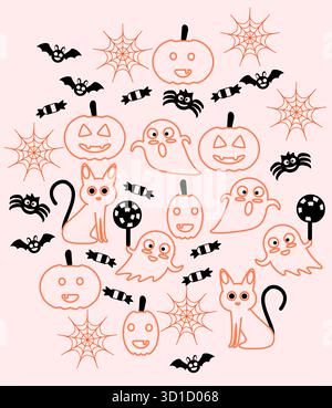 Halloween Pattern Set Stock Vector