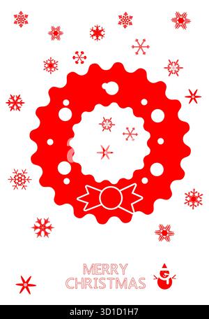 Festive Christmas Wreath graphic design. Stock Vector