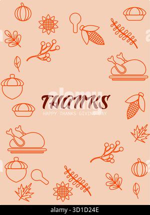 graphic design for thanks giving day Stock Vector