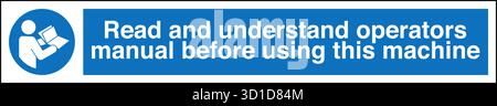 Safety Sign – Refer to Instruction Manual reminds operators to read and understand the manual before using the machine. Ensures safe operation, reduce Stock Vector