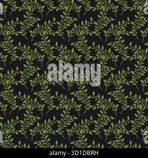 green leaves pattern background. leaf seamless pattern Stock Vector