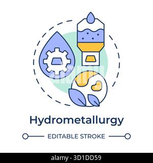 Hydrometallurgy multi color concept icon Stock Vector