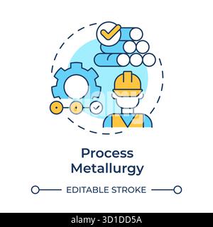 Process metallurgy multi color concept icon Stock Vector
