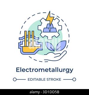 Electrometallurgy multi color concept icon Stock Vector