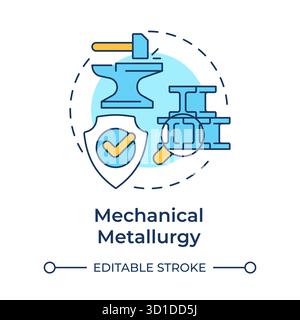 Mechanical metallurgy multi color concept icon Stock Vector