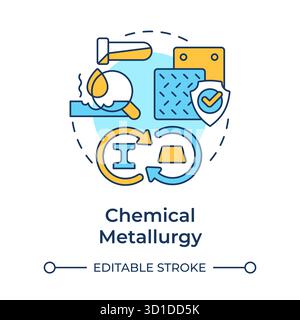 Chemical metallurgy multi color concept icon Stock Vector