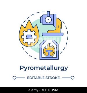 Pyrometallurgy multi color concept icon Stock Vector