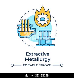 Extractive metallurgy multi color concept icon Stock Vector