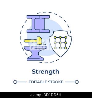 Strength multi color concept icon Stock Vector