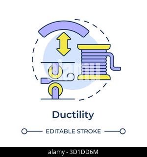 Ductility multi color concept icon Stock Vector