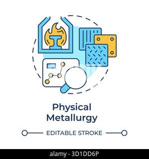 Physical metallurgy multi color concept icon Stock Vector